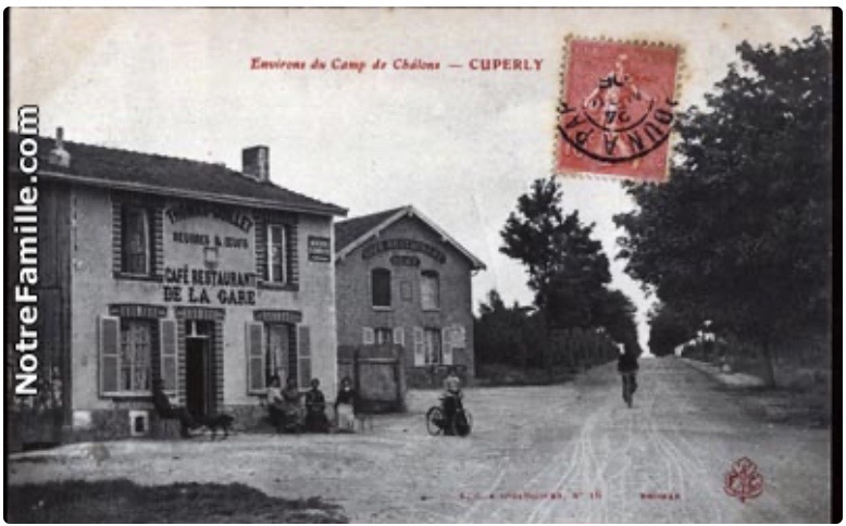 L’ancienne gare de Cuperly sur une carte postale